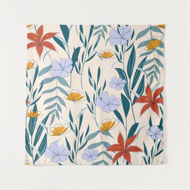 Tapiz Hojas Tropicales: Antecedentes Abstractos De Moda. (Anverso)