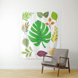 Tapiz Hojas tropicales botánicas con hojas grandes de Mo