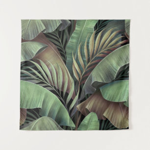 Tapiz Hojas tropicales de palma, ilustracion 3D dibujado