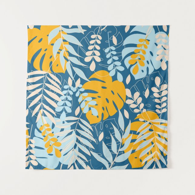 Tapiz Hojas tropicales: jungla abstracta (Anverso)