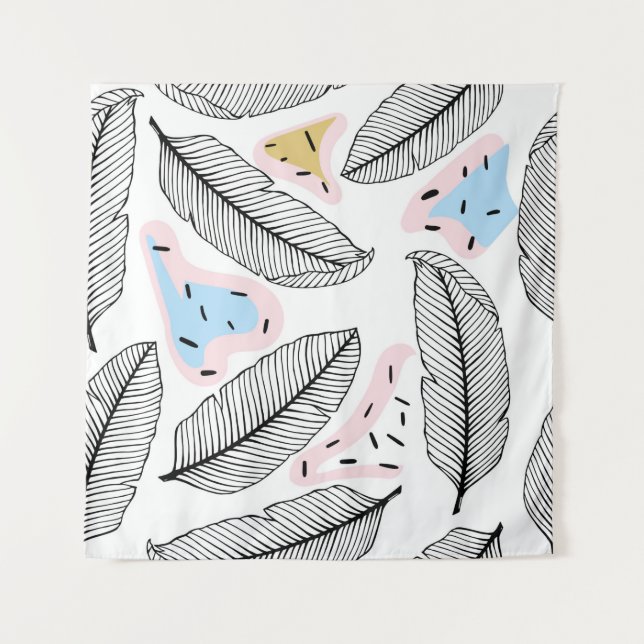 Tapiz Hojas tropicales. Patrón continuo botánico. Vinta (Anverso)