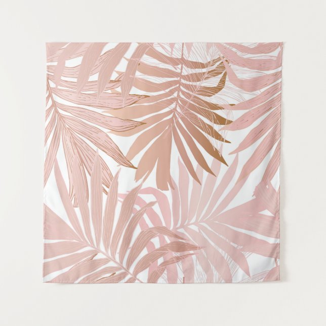 Tapiz Hojas tropicales: patrón gradiente brillante. (Anverso)