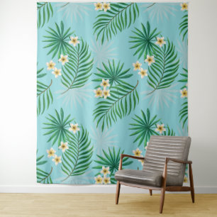 Tapiz Hojas tropicales y flores