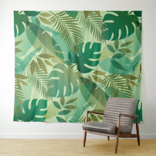 Tapiz Hojas verdes aireadas de follaje tropical