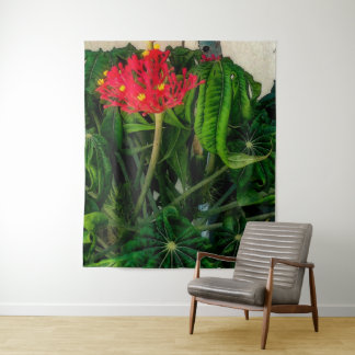 Tapiz Hojas y flores de la planta de coral