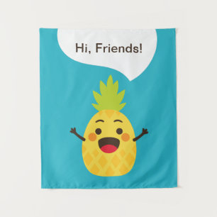 Tapiz ¡Hola amigos! Ilustracion de piña
