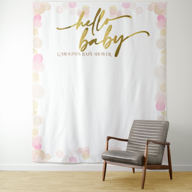 Tapiz Hola Baby Boho Baby Girl Shower Backower (In situ)