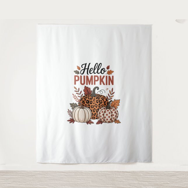 Tapiz Hola Calabaza otoño (Anverso)