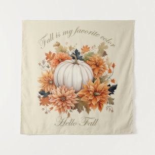 Tapiz Hola otoño Acuarela flores silvestres hojas otoño