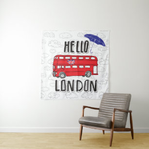 Tapiz Hola Rótulo puesto letras mano de Londres el   con
