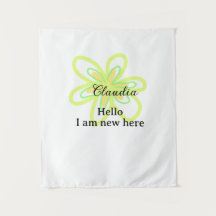 Hola soy nuevo aquí nombre flor amarilla verde niñ