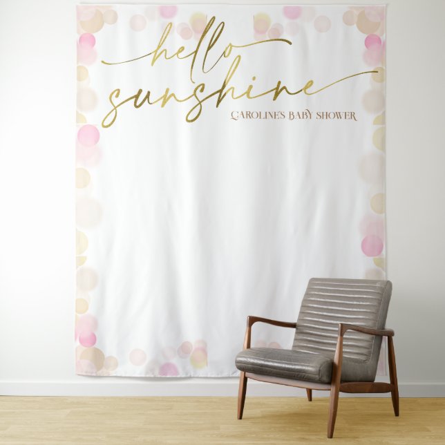 Tapiz Hola Sunshine Boho Baby Girl Shower Backower (In situ)
