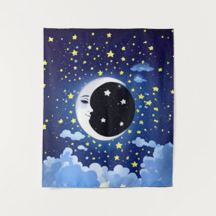 Tapiz Hombre en la luna con fondo estrellado