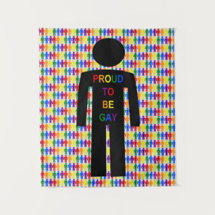 Tapiz Hombre gay LGBTQ Silhouette y hombres arcoiris