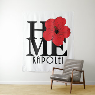 Tapiz HOME Kapolei Hawaii Red Hibiscus