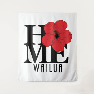 Tapiz HOME Wailua Hawaii Red Hibiscus