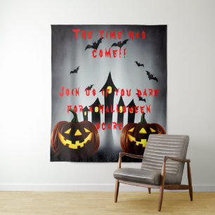 Tapiz Hora de la Fiesta de Halloween Únete si te atreves