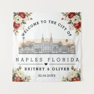 Tapiz Horizonte de Nápoles Florida – Favor de boda perso
