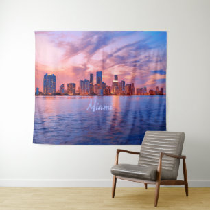 Tapiz Horizonte urbano de la ciudad de Miami Beach Flori