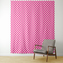 Tapiz Hot pink and tan checkerboard pattern