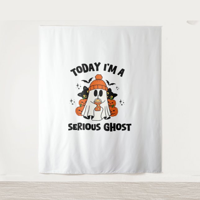 TAPIZ HOY SOY UN GRAVE CAFÉ DE FANTASMA DE HALLOWEEN (Anverso)