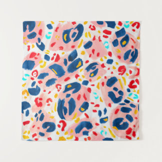 Tapiz Huella de leopardo: acuarela pintada a mano.