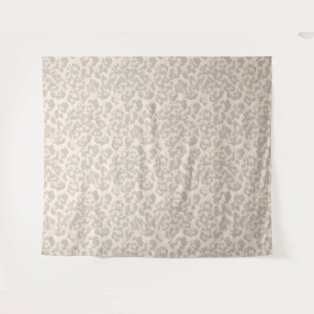 Tapiz Huella de leopardo beige. (Anverso (horizontal))