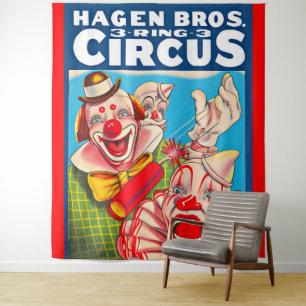Tapiz Huella poster de Hagen Brothers Circus de los años