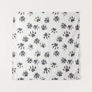 Tapiz Huellas de trazo: Perro Monocromo sin soldadura.