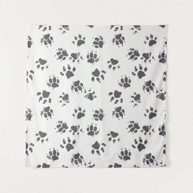 Tapiz Huellas de trazo: Perro Monocromo sin soldadura. (Anverso)