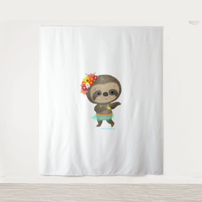 Tapiz Hula bailadora de eslogan (Anverso)