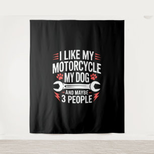 Tapiz Humor del dueño del perro de motocicleta
