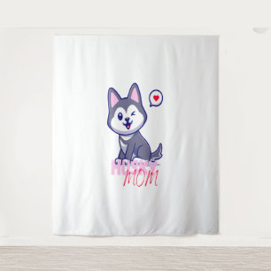 Tapiz Husky Dog Mom Cute Kawaii Puppy