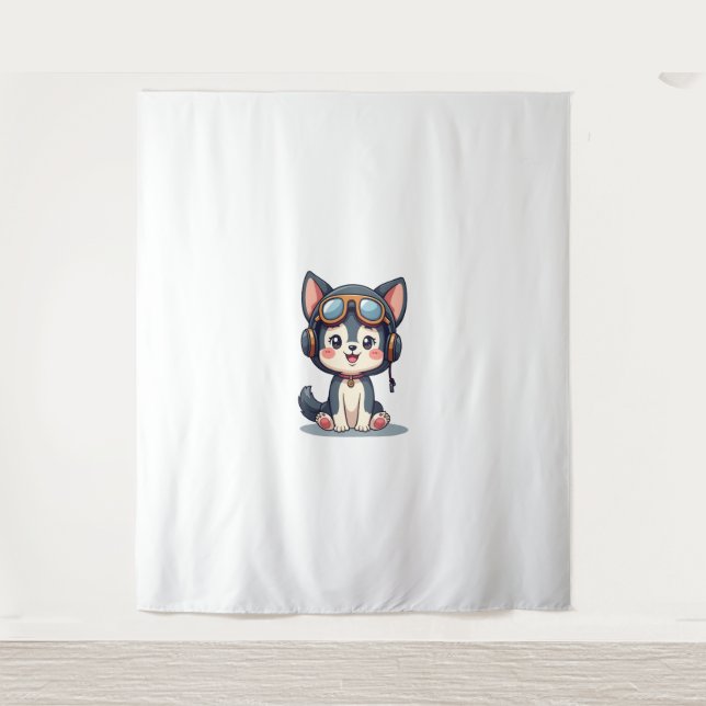 Tapiz Husky Pilot Dog Lover Malamute (Anverso)