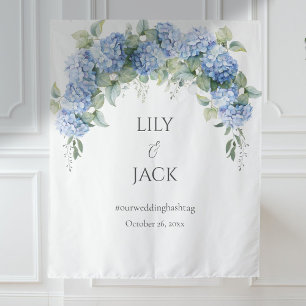 Tapiz Hydrangea Photo Selfie Boda blanco fondo