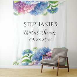Tapiz Hydrangeas Blue Floral Bridal Shower Photo Booth