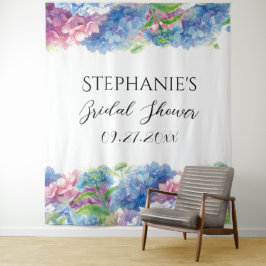 Tapiz Hydrangeas Blue Floral Bridal Shower Photo Booth