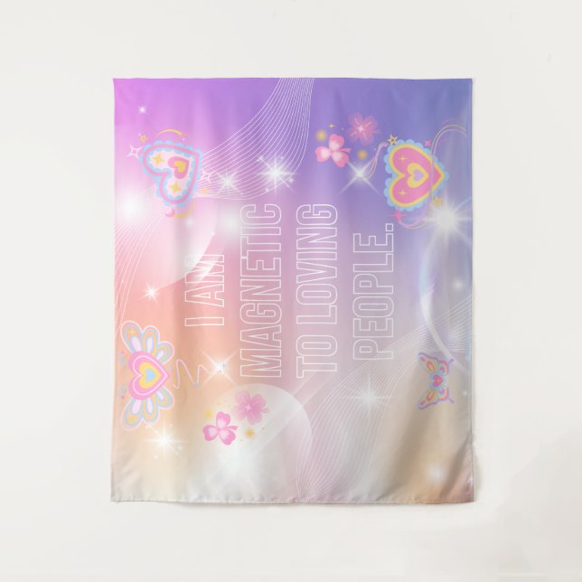 Tapiz I am Magnetic, Motivational, Inspirational, Pink (Anverso)