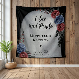 Tapiz I See Wed People Headstone Floral Gothic Wedding