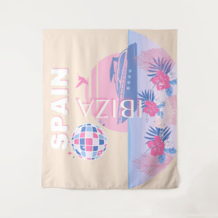 Tapiz Ibiza, España, Viajes, Arte Preppy, Rosa, Pastel