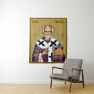 Tapiz icono ortodoxo de San Nicolás, Sveti Nikola serbio