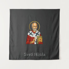 Tapiz icono ortodoxo serbio de carta de San Nicolás