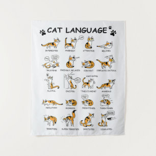 Tapiz Idioma del gato, gatito gracioso, idea de regalo d