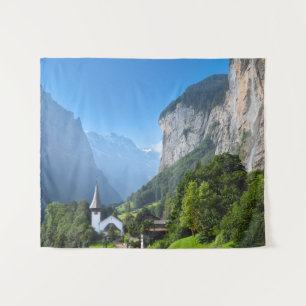 Tapiz Iglesia en el valle de Lauterbrunnen, Suiza