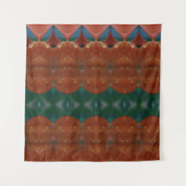 Tapiz Ikat de coral y verde