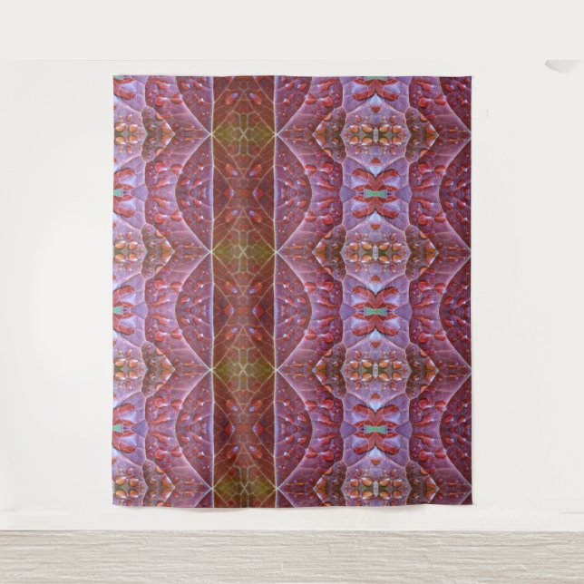 Tapiz Ikat de hoja verde y bronce 19 (Anverso)