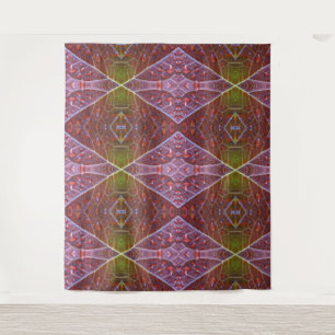 Tapiz Ikat de hoja verde y bronce 20