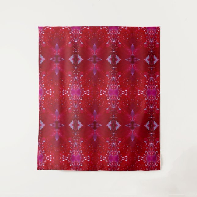 Tapiz Ikat de Snapdragon Rojo también (Anverso)