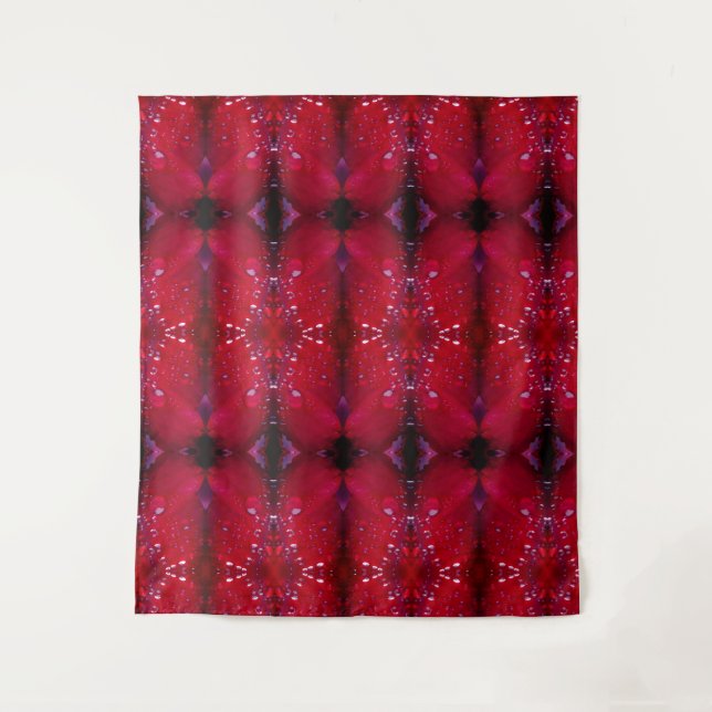 Tapiz Ikat de Snapdragon Rojo también (Anverso)