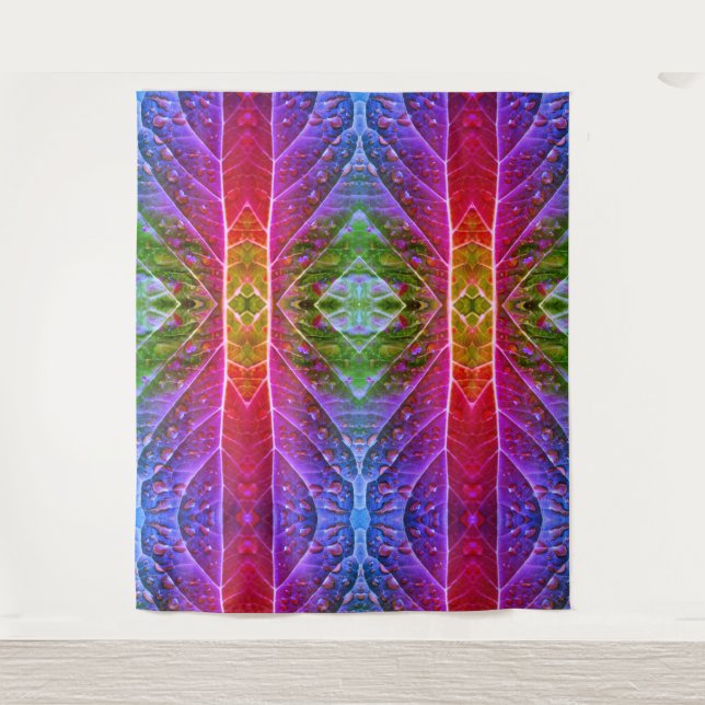 Tapiz Ikat rojo y verde (Anverso)